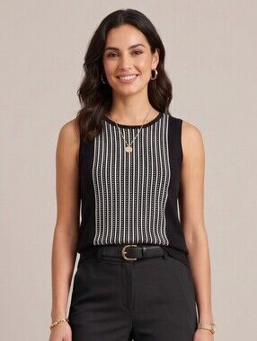 WHBM - CONTRAST-PANEL SWEATER TANK